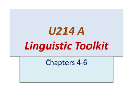 U214 A Linguistic Toolkit