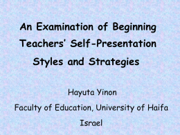 An Examination of Beginning Teachers’ Self