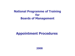 Module 2 Board of Management Training