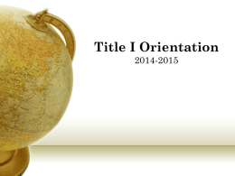 Title I Orientation