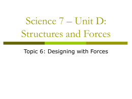 Science 7 – Unit D: Structures and Forces