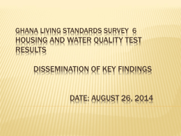 Ghana Living Standards Survey Water Quality Test Results