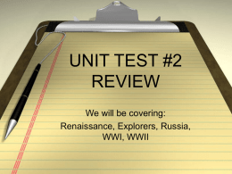 UNIT TEST #2 REVIEW
