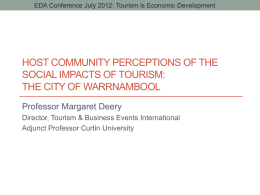 Host Community Perceptions of the social impacts of