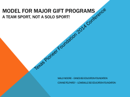 Model for Major Gift Programs