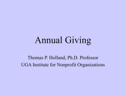 Annual Giving - Nonprofit Capacity Building