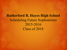 Rutherford B. Hayes High School Upcoming Sophomore