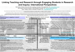 Linking Teaching and Research through Engaging Students in