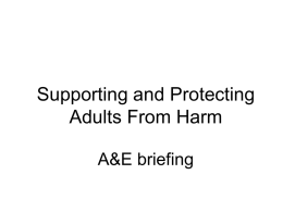 Protection of Vulnerable Adults