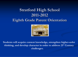 SUBJECT SELECTION - Stratford High School