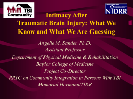Intimacy After Traumatic Brain Injury: What We Know and