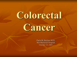 Colorectal Cancer - Michigan Cancer Registrar's Association