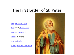 The First Letter of St. Peter
