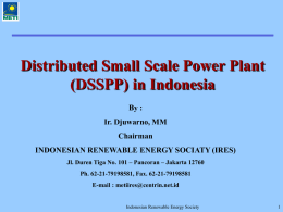 Small Scale Distributed Power Plant in Indonesia