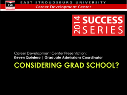 Emerging from the classroom - East Stroudsburg University