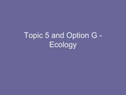 Topic 4 - Ecology