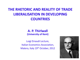 TRADE LIBERALISATION AND THE POVERTY OF NATIONS
