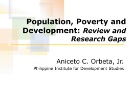 Population, Poverty and Sustainable Development: Review