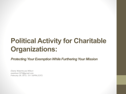 Political Activity for Charitable Organizations