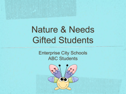 Nature & Needs Gifted Students