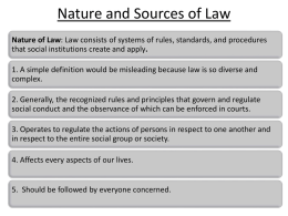 Nature and Sources of Law