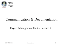 Communication & Documentation