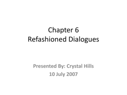 Chapter 6 Refashioned Dialogues