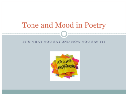 Mood and Tone in Poetry