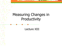 Measuring Changes in Productivity
