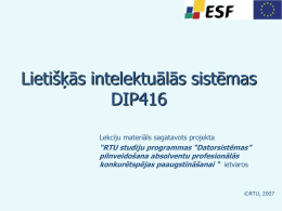 Lietišķās intelektuālās sistēmas DIP416