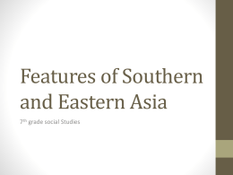 Features of Southern and Eastern Asia