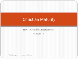 Christian Maturity - Gospel