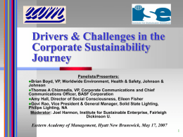 Sustainable Corp Governance & Ldrshp