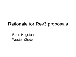Rationale for Rev3 proposals