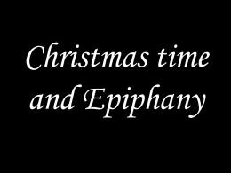 Seasonal Prayer - Christmas time and Epiphany