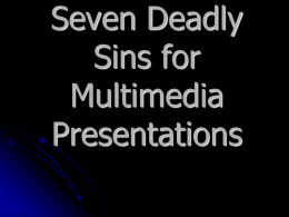 Seven Deadly Sins - Mrs. Ledesma's Class Website