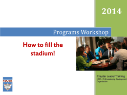 Programs and Meetings Workshop