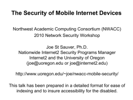 Some Introductory Slides: Mobile Device Security