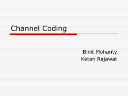 Channel Coding - IITK - Indian Institute of Technology Kanpur