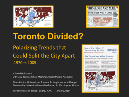 The Three Cities within Toronto - 1 -