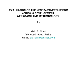 Evaluation of the New Partnership for Africa’s Development