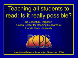 Downloadable PowerPoint - Florida Center for Reading Research