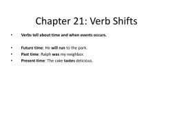 Chapter 21: Verb Shifts - Owensboro Community & Technical