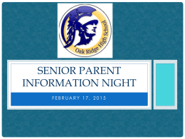 Senior Parent Night, 2010