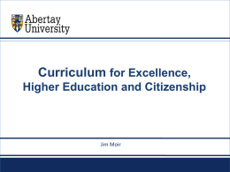 Curriculum for Excellence, Higher Education and