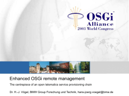 Enhanced OSGi Remote Management