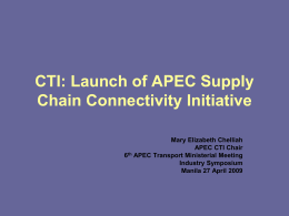 Exploring the Future Cooperation in APEC on Trade Logistics