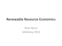 Renewable Resource Economics - University of California