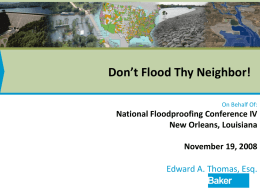 Legal Aspects: No Adverse Impact Floodplain Management