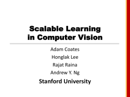 Scalable Learning in Computer Vision